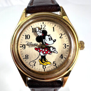 Classic Quartz MINNIE MOUSE Watch -Disney Time Works Original Band & New Battery